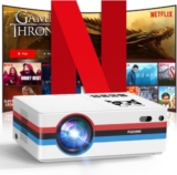 מקרן חכם FUDONI FHD 800 ANSI, מאושר נטפליקס, עם פוקוס אלקטרוני וKeystone אוטומטי